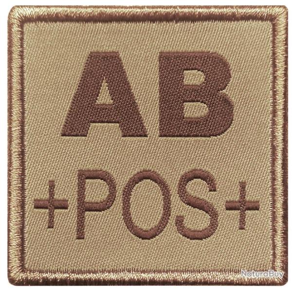 Patch Groupe sanguin - Tissu Tan AB Positif