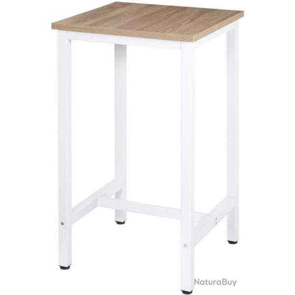 Table de bar table de cuisine en agglom�r� et m�tal table de bistrot table haute 102 cm ch�ne clair