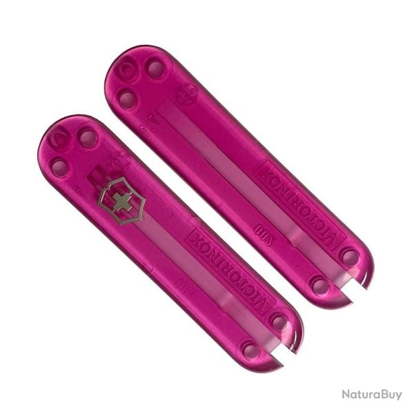 Plaquettes couteau suisse 58 mm, Couleur rose translucide [Victorinox]