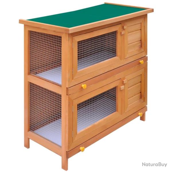 Clapier d'ext�rieur enclos pour petits animaux 4 portes 90 x 45 x 89 cm bois 02_0000621