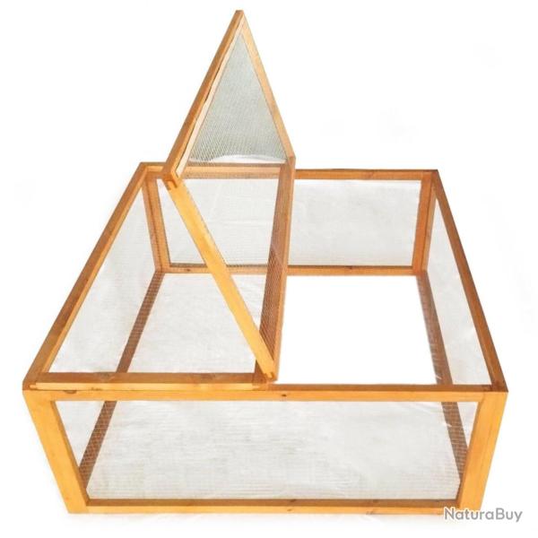 Enclos bois 100 cm x 100 cm x 45 cm carr� couvercle clapier petits animaux 16_0002625