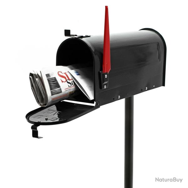 Us mailbox boite aux lettres design amricain noir pied de support courrier 16_0000335
