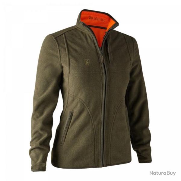 Veste polaire contrecoll�e r�versible Femme DeerHunter Pam Orange Vert