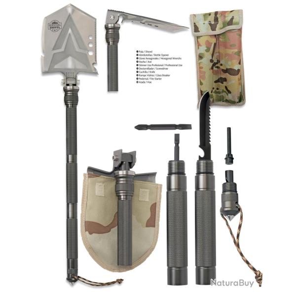 Albainox - Pelle de survie PRO - 11 Fonctions