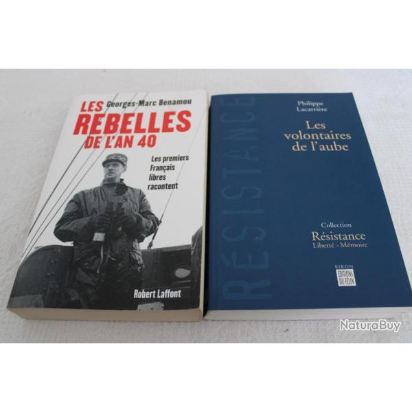 Lot 2 livres fran�ais libres et r�sistance