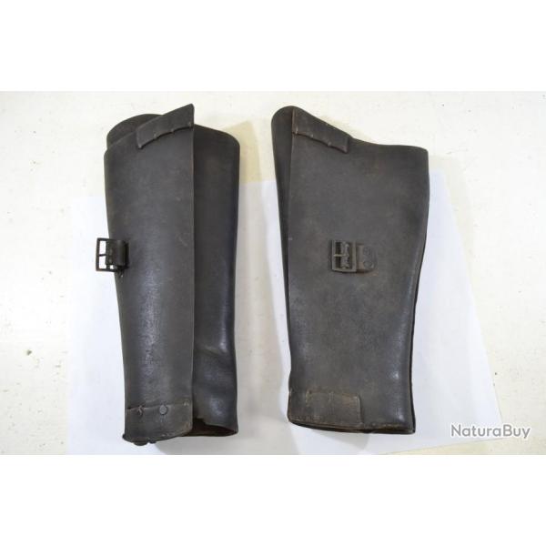 Jambires gutres militaires en cuir, 1941 ? troupes montes France WW2 ?
