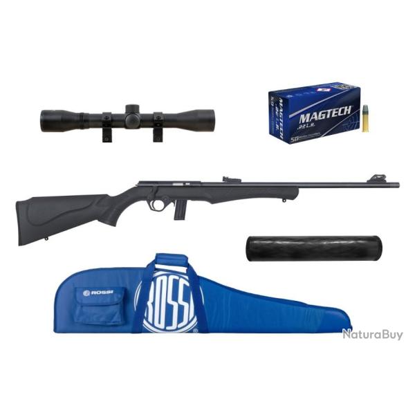 Pack Carabine 22LR 8122 ROSSI XL + HOUSSE + LUNETTE + SILENCIEUX + CARTOUCHES