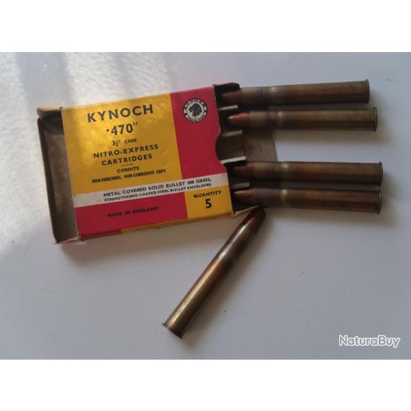 Boite de 5 cartouches 470 Kynoch REF @