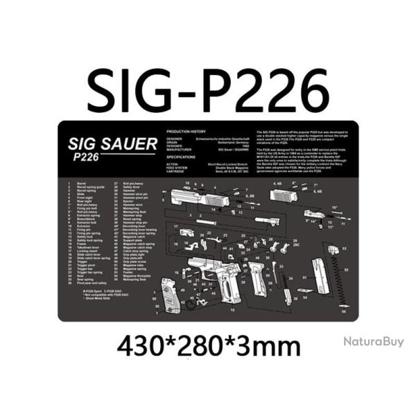 Tapis Nettoyage SIG P226 vue �clat�e - LIVRAISON GRATUITE