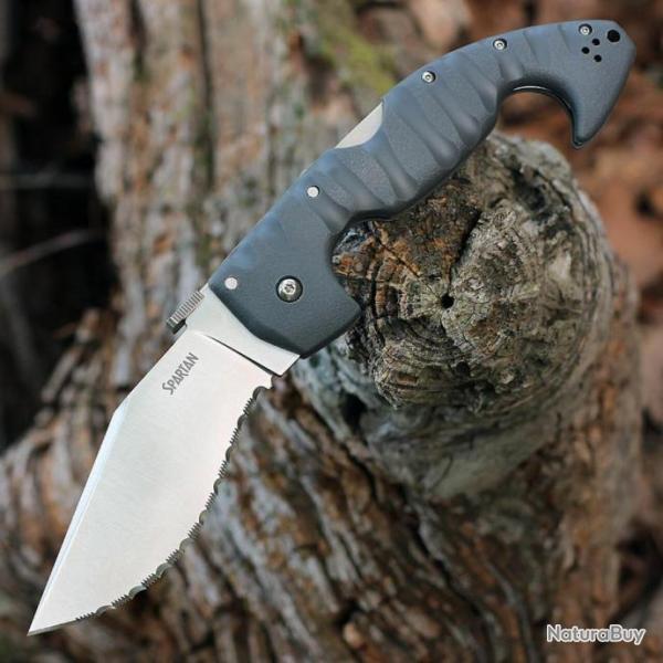Couteau Cold Steel Spartan Serrated Lame Acier AUS-10 Manche Polym�re Lockback Clip CS21SS
