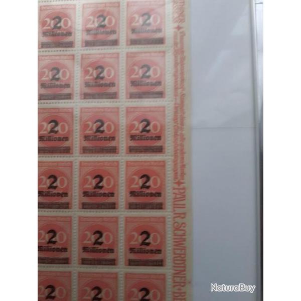 planche de cent timbres   allemands  ann�es 30