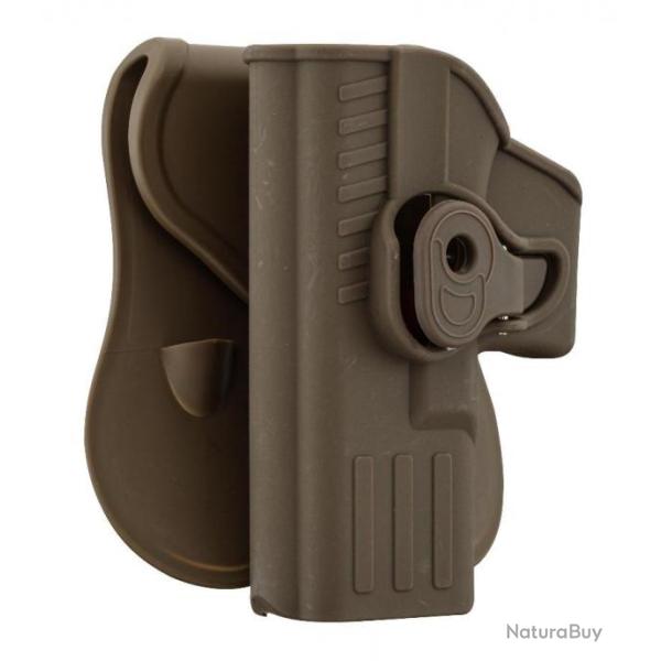 Holster rigide Quick Release pour Glock 17 Gaucher MARRON
