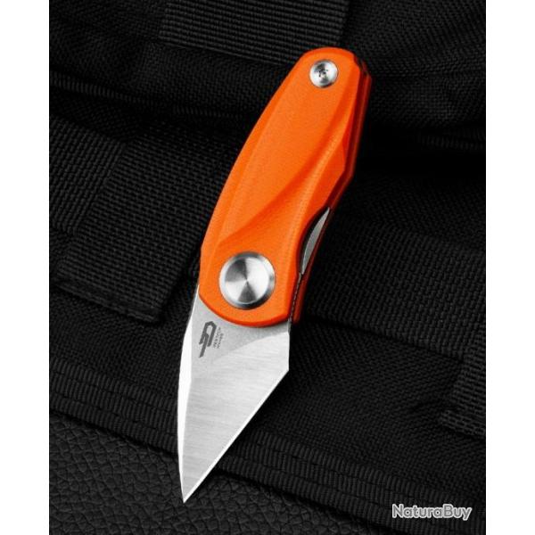 Couteau Bestech Tulip Orange Lame Tanto Acier 14C28N Manche G10 IKBS Linerlock Clip BTKG38C