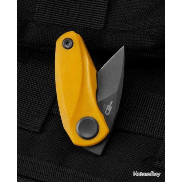 Couteau Bestech Tulip Yellow Lame Tanto Acier 14C28N Manche G10 IKBS Linerlock Clip BTKG38F