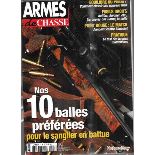 armes de chasse 47 10balles pour le sanglier en battue , fusils droits, berringer 1862, triebel,