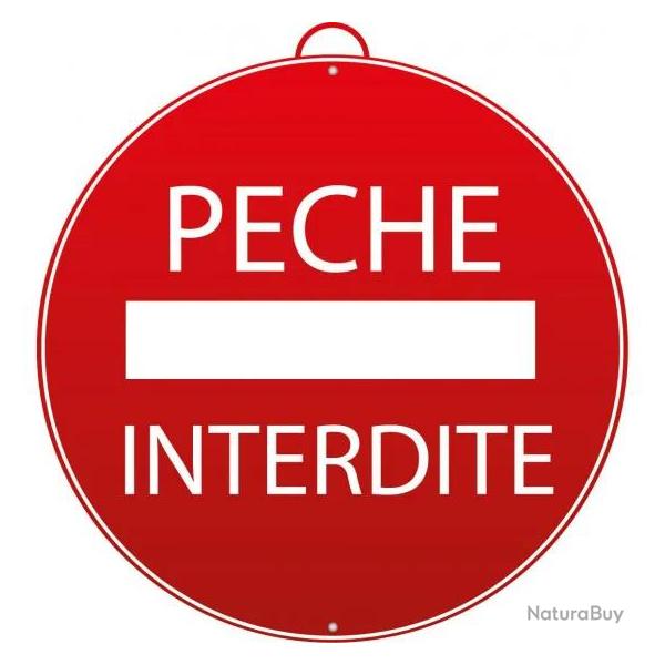 Panneau P�che Interdite 28 Cm Rouge