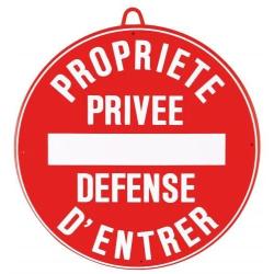 Panneau Propri&eacute;t&eacute; Priv&eacute;e D&eacute;fense D'entrer Rouge 28 cm
