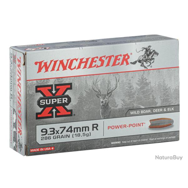 Balles de Chasse Winchester Power Point Calibre 9.3x74R