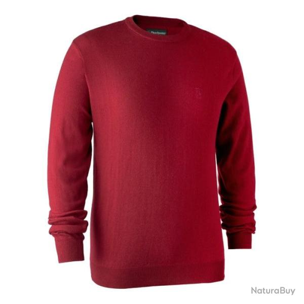 Pull col rond DeerHunter Kingston Merinos Cypress Rouge