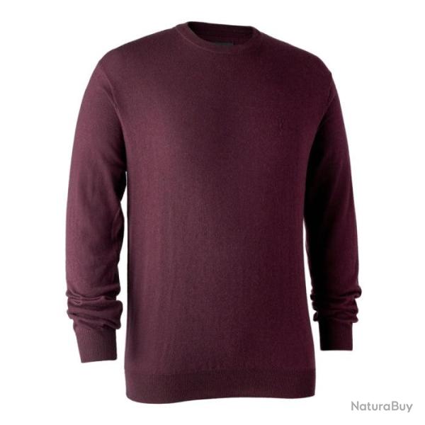 Pull col rond DeerHunter Kingston Merinos Cypress Burgundy