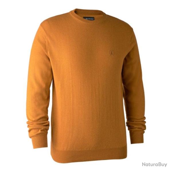 Pull col rond DeerHunter Kingston Merinos Cypress Golden Oak