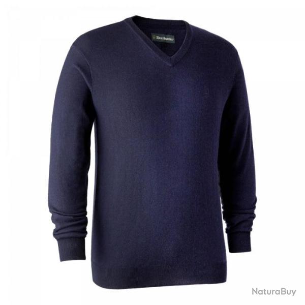 Pull col V DeerHunter Kingston Merinos Cypress Bleu nuit