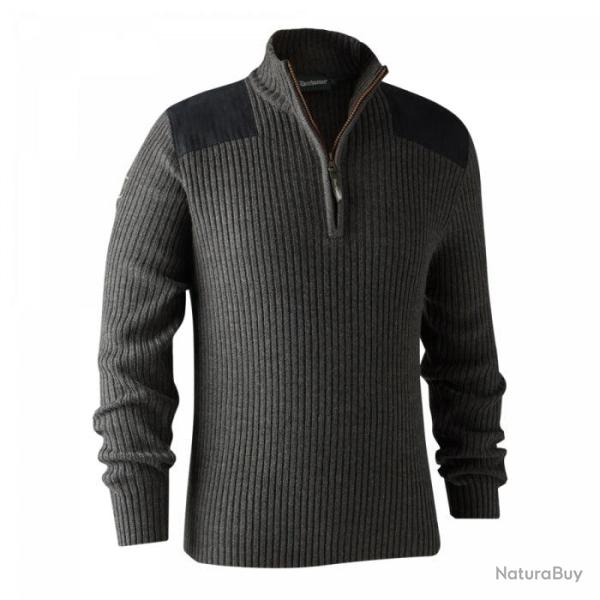 Pull polyvalent DeerHunter Rogaland � col zipp� Adventure Green Melan Dark Grey melange