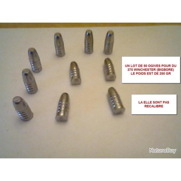 100 ogives en plomb 375 w