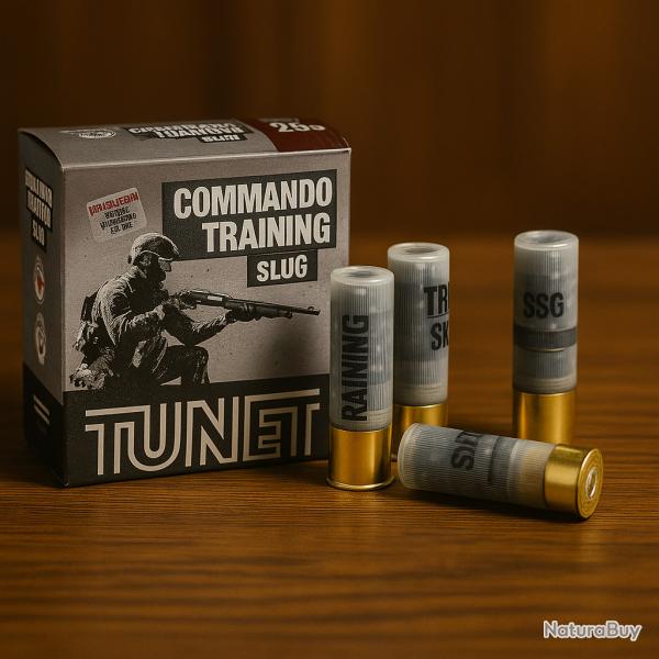 Cartouches Tunet Commando training Slug - cal.12 - Bote de 25 - PRIX MINI