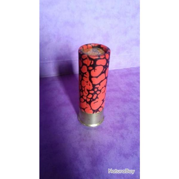 CARTOUCHE cal.12 chevrotines TRES ANCIENNE  MANUre FRAse armes & cycles St ETIENNE COLLECTION