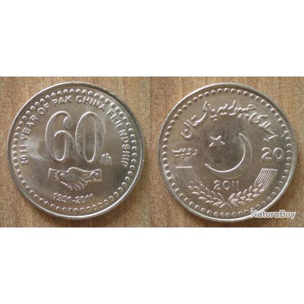 Pakistan 20 Roupies 2011 Neuve Chine 60 Ans D'amiti�s Roupie Piece Commemo