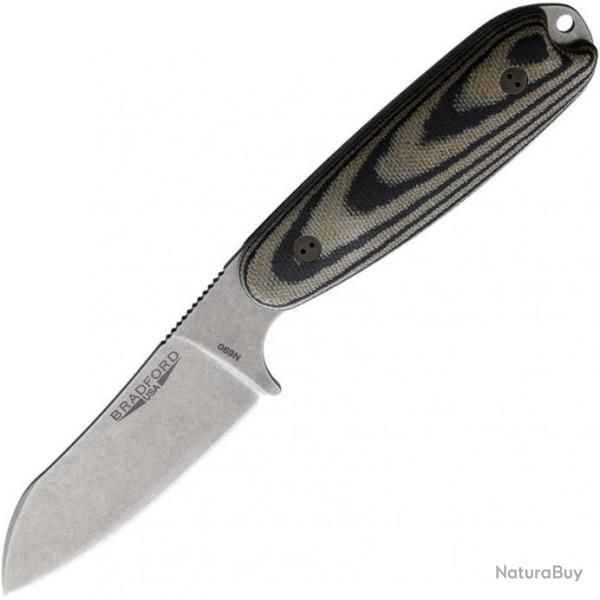 Couteau Bradford Guardian 3.5 Sheepsfoot Camo Lame Acier N690 Manche G10 Etui Cuir USA BRAD35SF109