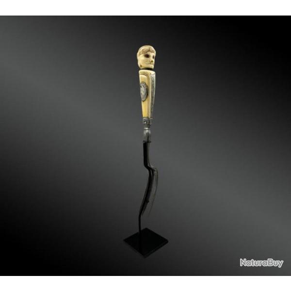 POIGN�E de DAGUE de V�NERIE remont�e sur FOURCHETTE de SERVICE - France - XVIII�me si�cle