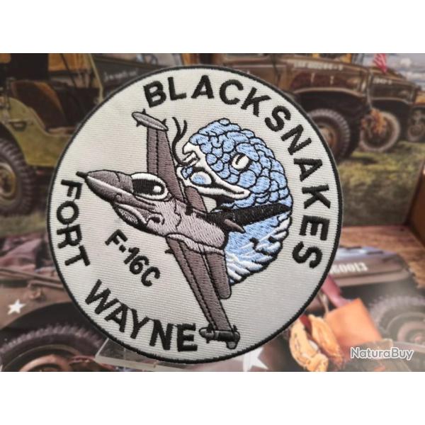 US AIR FORCE - Patch brod� Black Snake F-16C Fort Wayne ( Diam�tre 100 mm )
