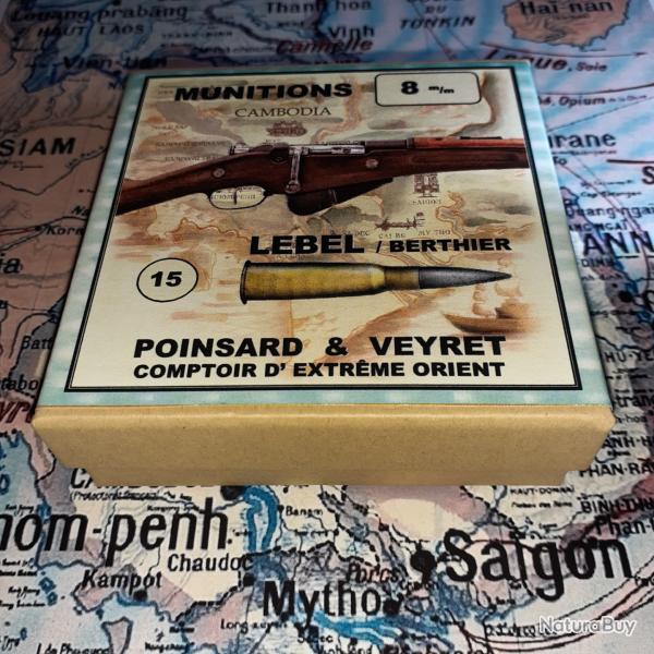 8 mm LEBEL / Berthier (Poinsard & Veyret): Reproduction boite munitions (vide) PV 9108886
