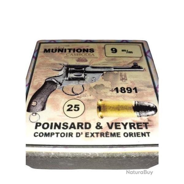 9 mm Danois Mle 1891: Reproduction boite cartouches (vide) POINSARD & VEYRET 9108919