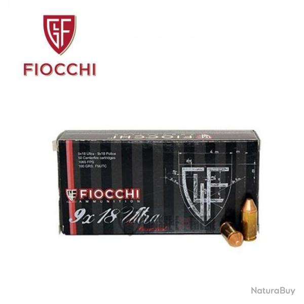 50 Munitions FIOCCHI Cal 9x18 Police 100Gr Fmjtc