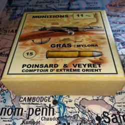 11 mm GRAS / Mylona R&eacute;glementaire (Poinsard & Veyret) Reproduction boite munitions (vide) PV 9108975