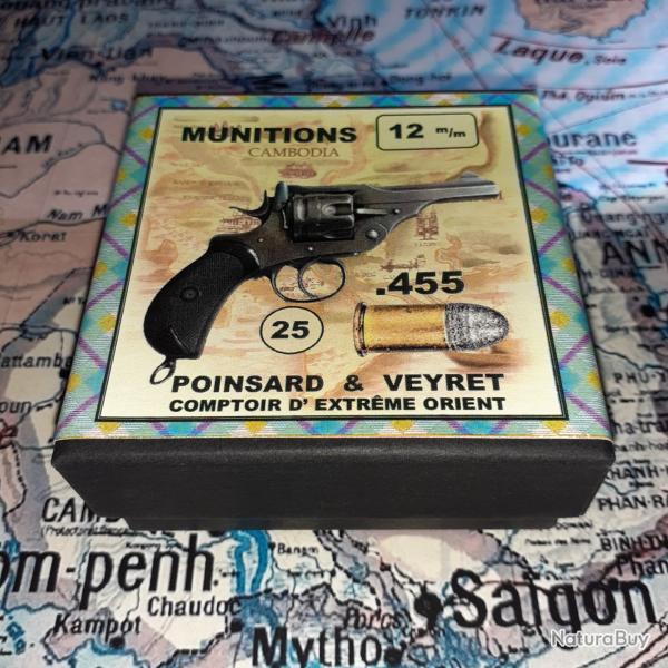 12 mm 455 Webley (Poinsard & Veyret): Reproduction boite munitions (vide) PV 9108992