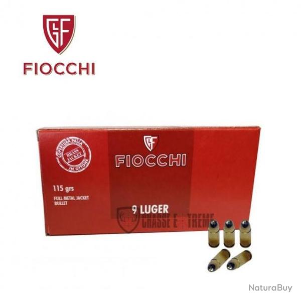 50 Munitions FIOCCHI Cal 9 mm 115Gr Fmj