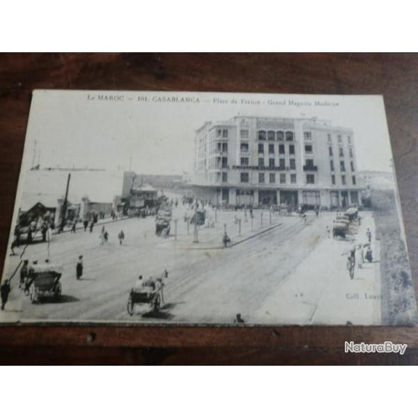 CP  PAYS MAROC  CASABLANCA  PLACE DE FRANCE  GRAND MAGASIN MODERNE