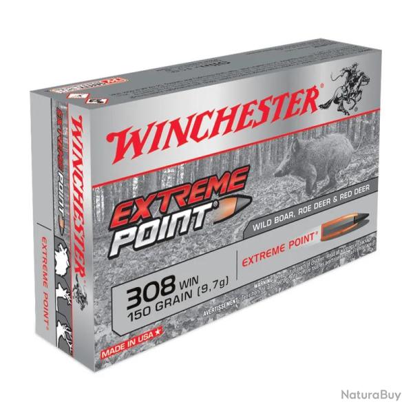 Balles de Chasse Winchester Extreme Point Calibre 308 WIN