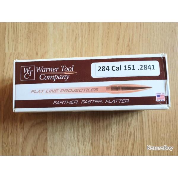 .284 / 7mm ogives Warner Tool Co - flat line 151 gr - boite 50
