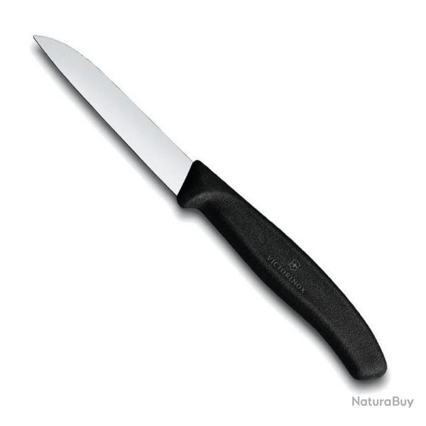 Couteau office "SwissClassic" pointe rabattue 8 cm, Couleur noir [Victorinox]