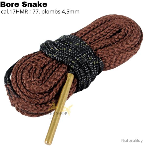 Cordon de nettoyage Bore Snake 195cm cal.17HMR et les calibres 4,5mm plombs diabolo