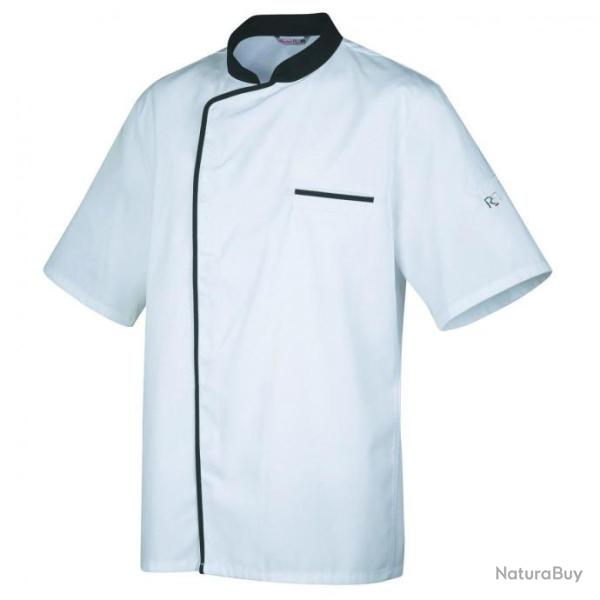 Veste de cuisine mixte bicolore manches courtes Robur ENERGY MC/ML Noir Manches courtes 00 / 2XS