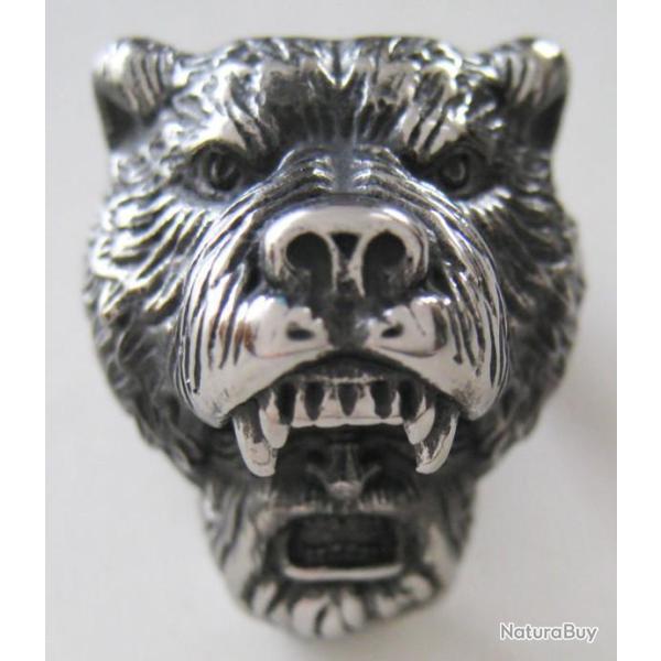 BAGUE ACIER INOX OURS  VIKING - Ref.27