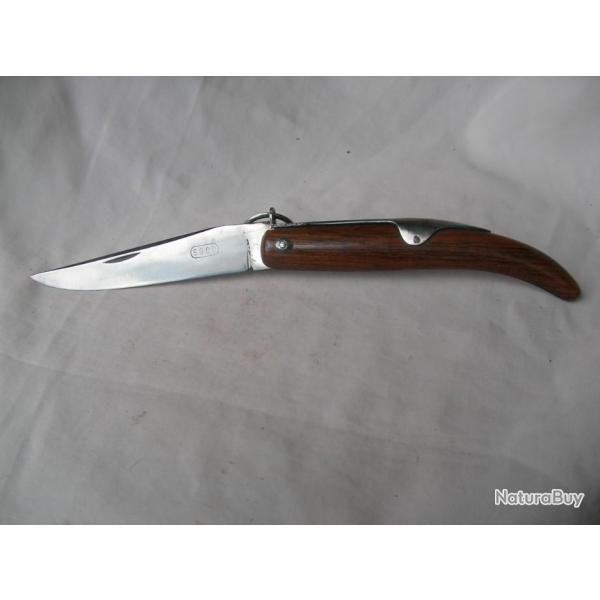 WW1 FRANCE COUTEAU FRANCAIS DE POILUS CRAN D'ARR�T TYPE NAVAJA  " S..G.C.O. "  TBE 24.8 CM D�PLI�