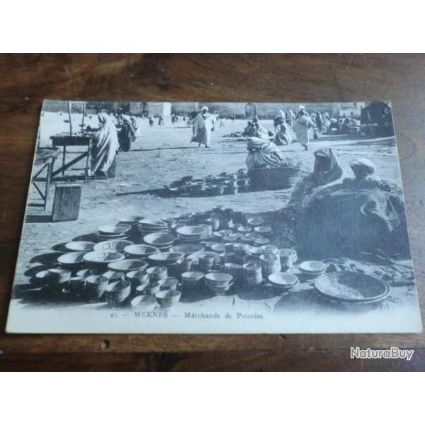 CP  PAYS MAROC  MEKNES MARCHANDS DE POTERIES