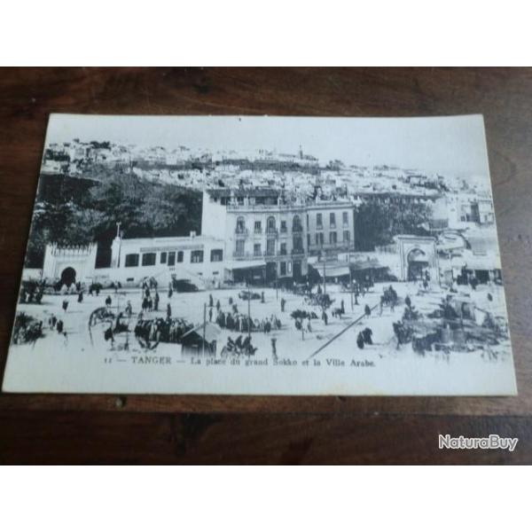 CP  PAYS MAROC  TANGER LA PLACE DU GRAND SOKKO ET LA VILLE ARABE